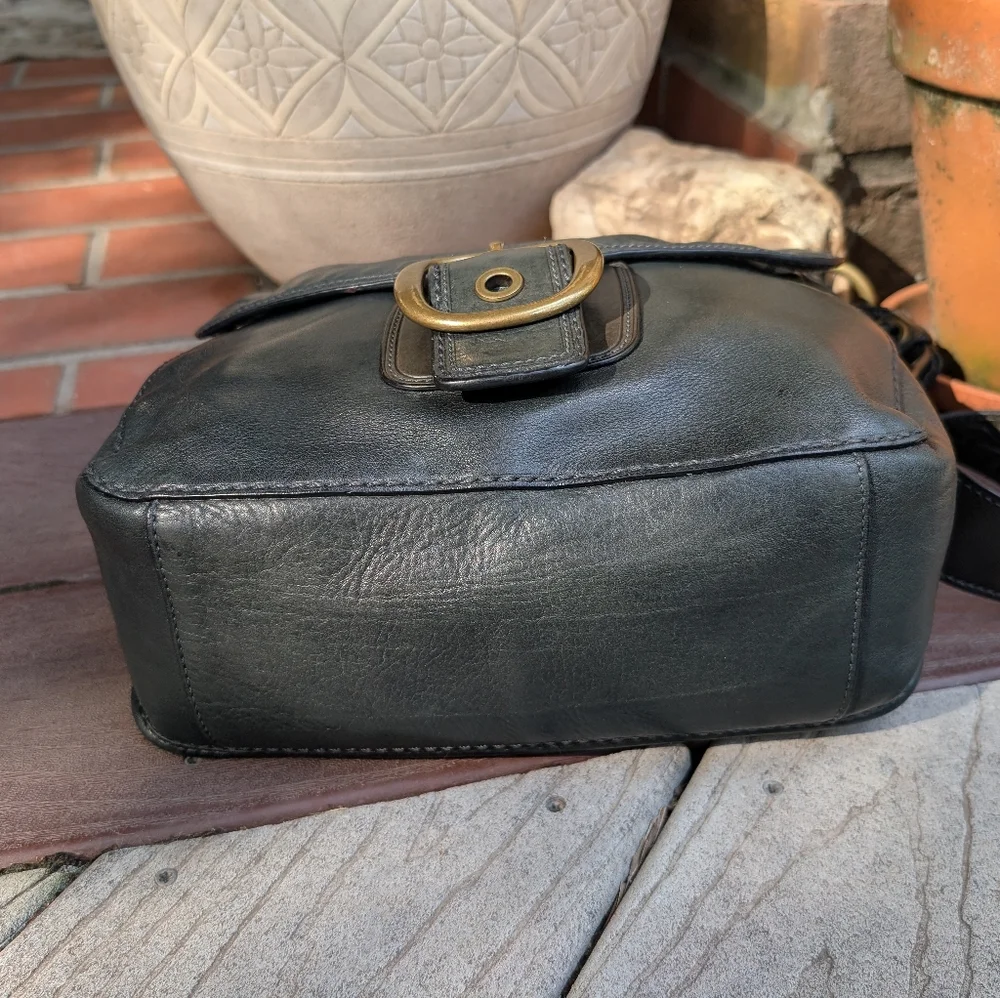 Vintage Coach Bleeker Large Flap Tattersall Satchel Bag Purse Bottle Green 11419 - Picture 6 of 16